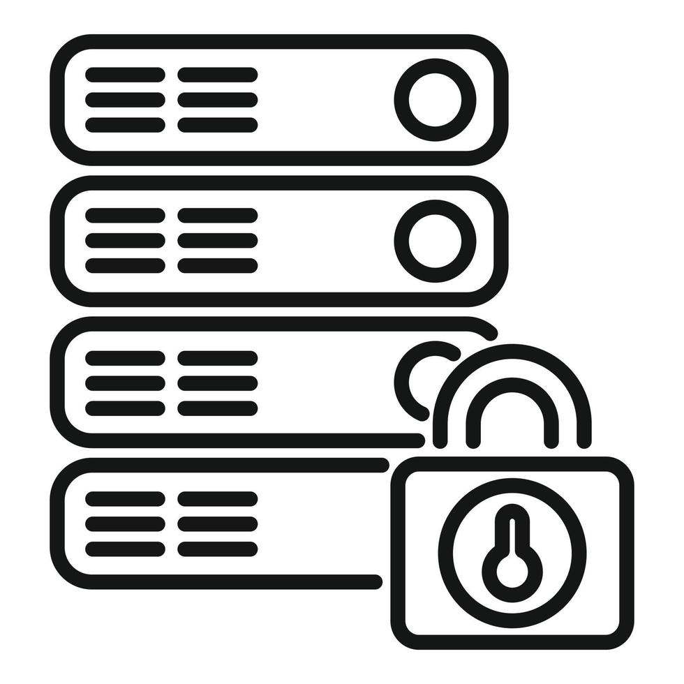 bloccato dati server icona schema vettore. piattaforma sistema vettore