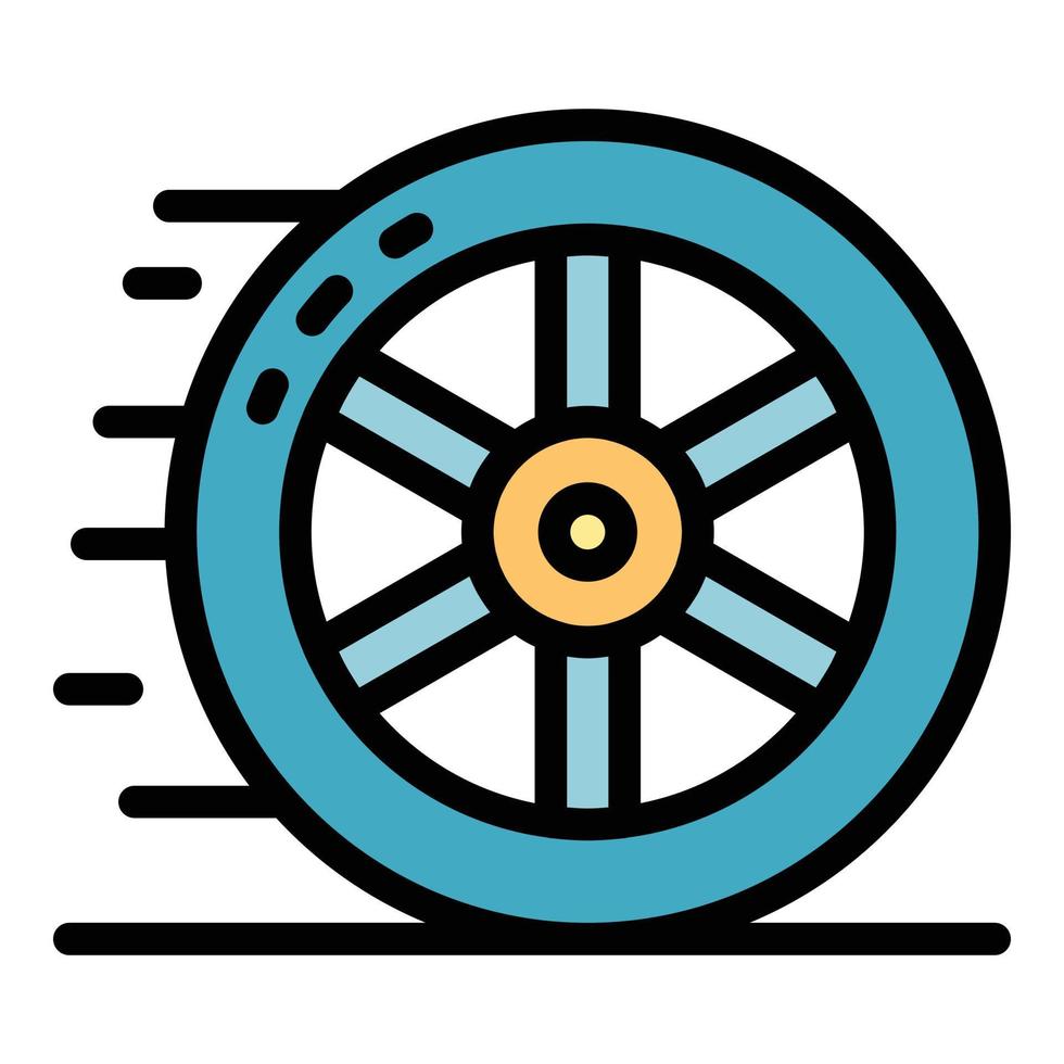 auto ruota icona colore schema vettore