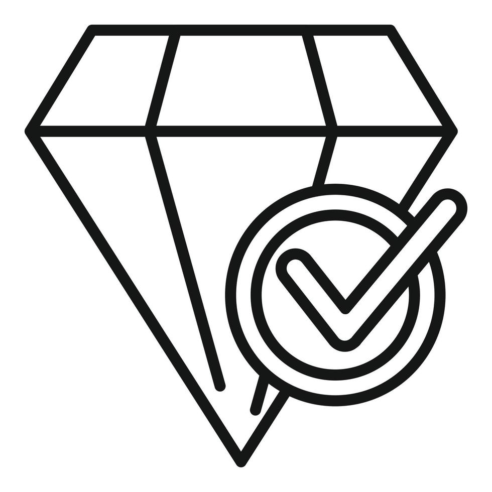 diamante fiducia icona schema vettore. controllo opera vettore