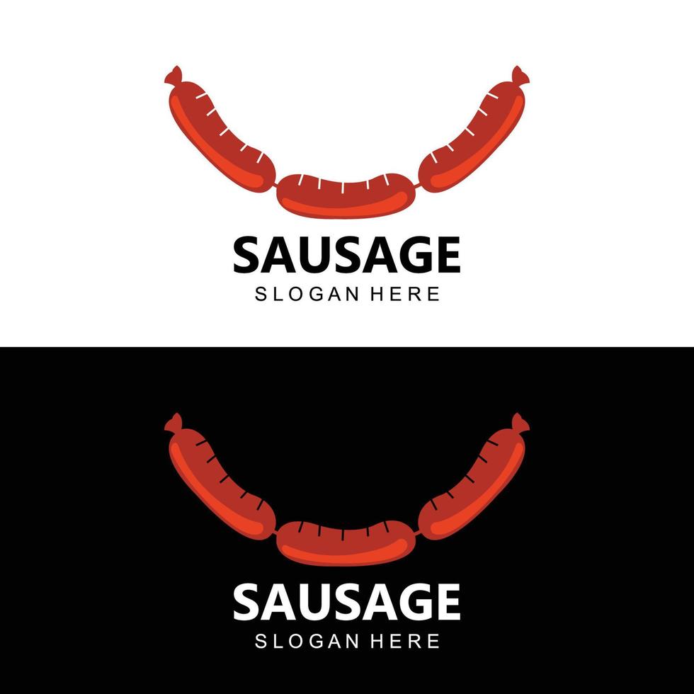 salsiccia logo, moderno cibo vettore, design per griglia cibo Marche, barbecue, salsiccia negozio, hot dog vettore