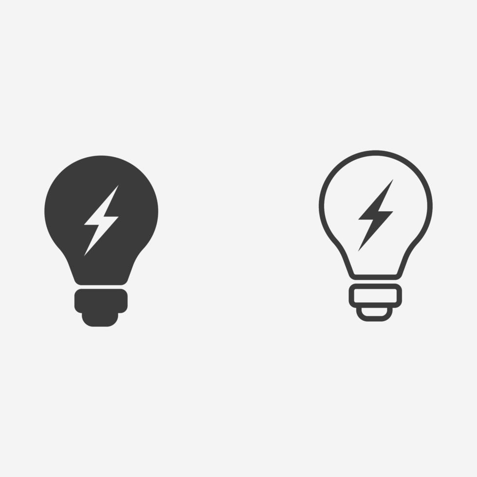 lampadina, lampada, lampadina icona vettore. luce, elettrico, idea, elettricità, energia, veloce simbolo cartello vettore
