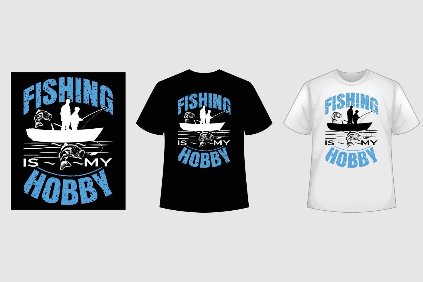 design t-shirt da pesca vettore