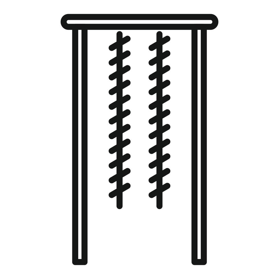 Palestra parete corda icona schema vettore. scuola sport vettore