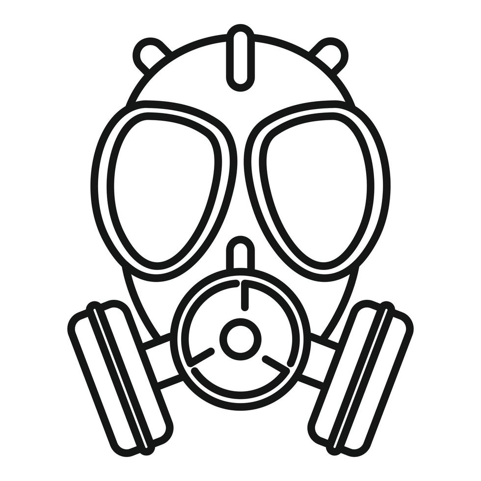 respiratore gas maschera icona schema vettore. aria chimico vettore