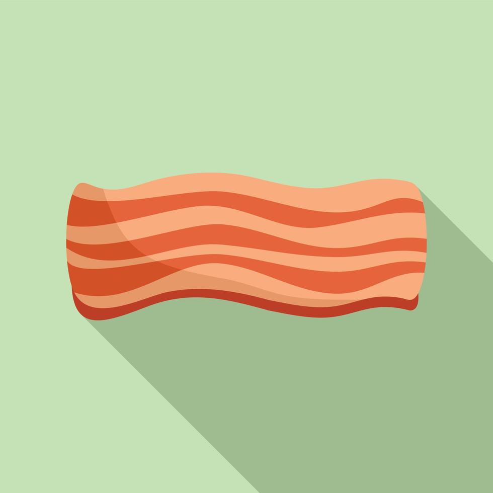striscia Bacon icona piatto vettore. affumicato cibo vettore