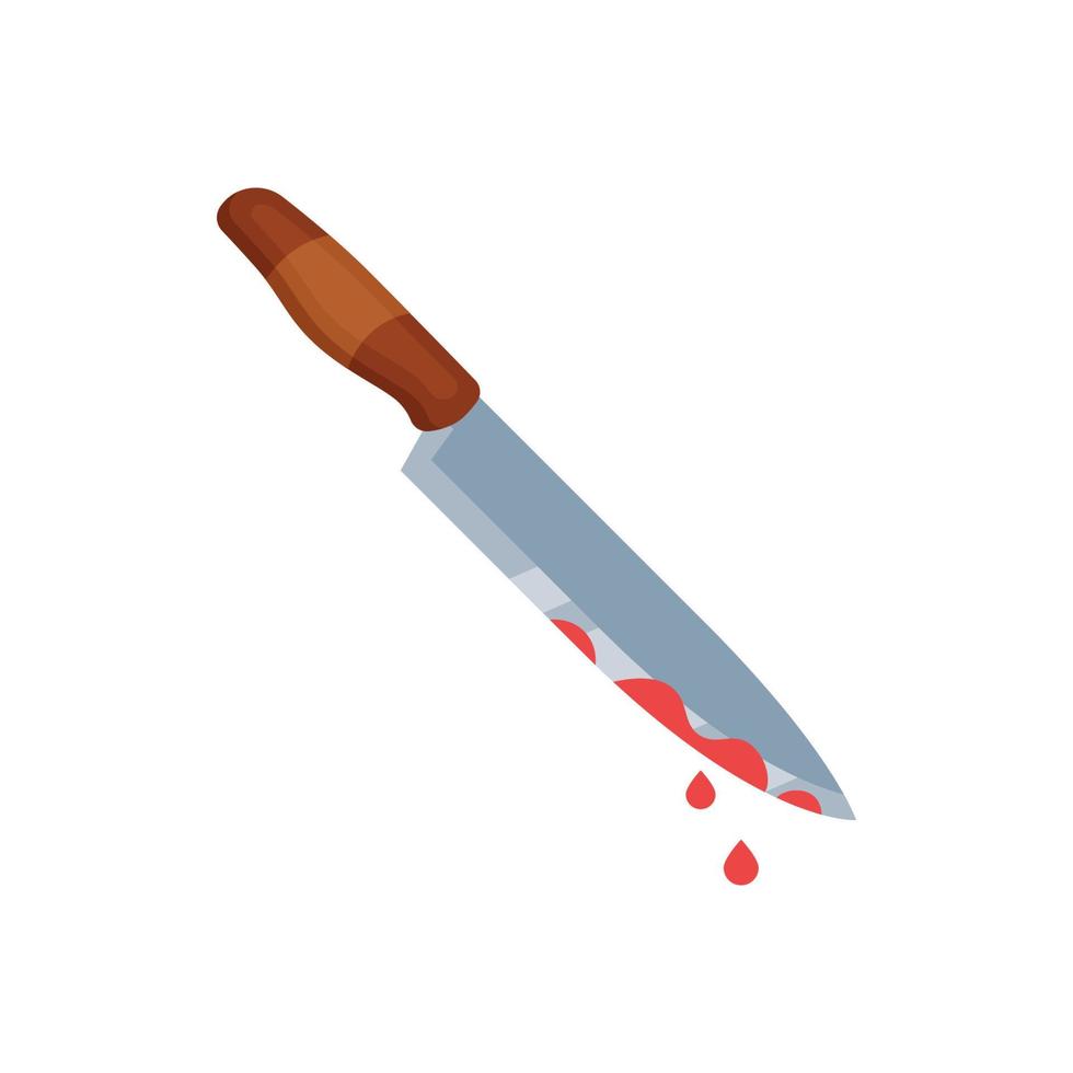 coltello macchiato con sangue vettore arte