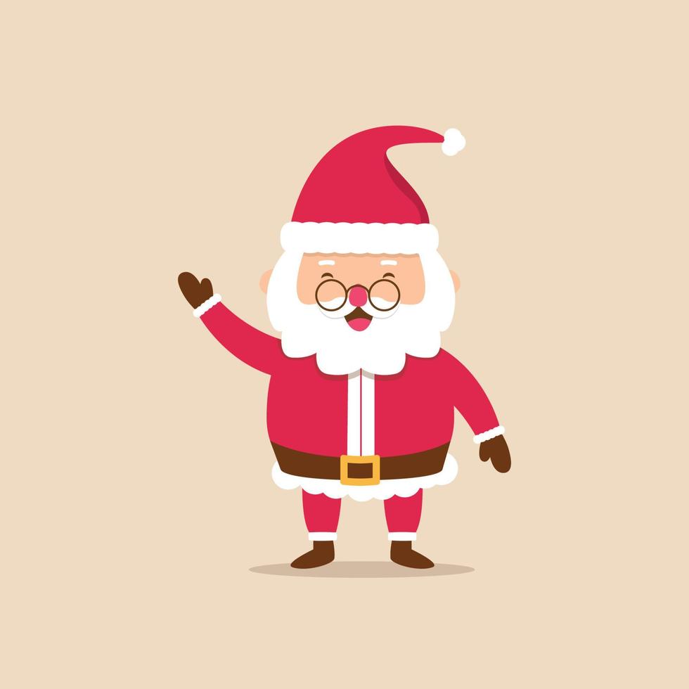 carino Santa agitando mano illustrazione, Natale illustrazione vettore