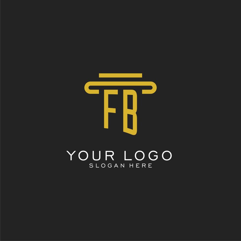 fb iniziale logo con semplice pilastro stile design vettore