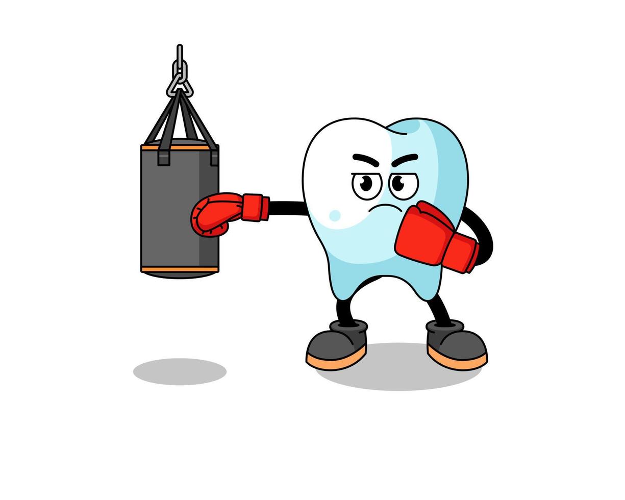 illustrazione di dente pugile vettore