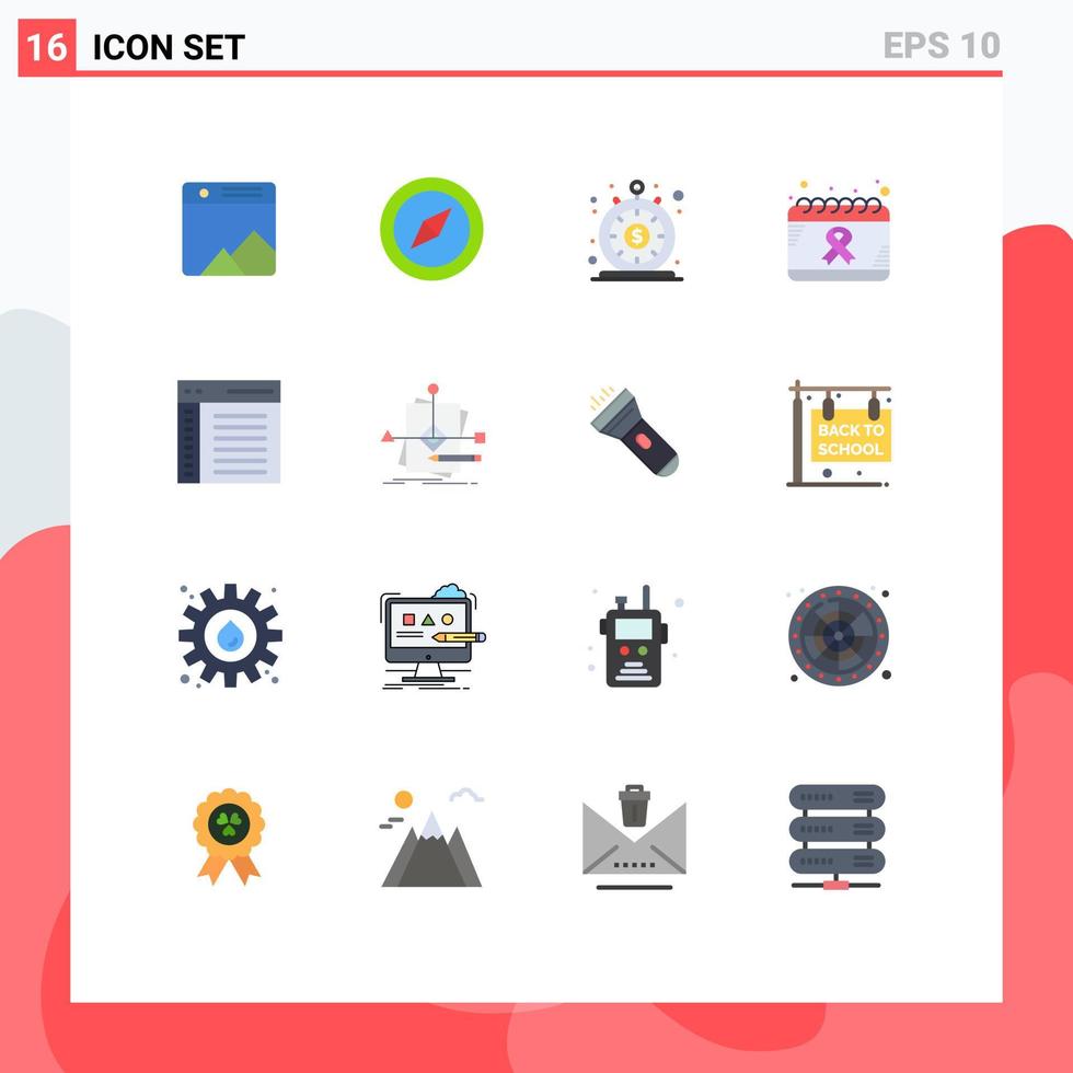 impostato di 16 moderno ui icone simboli segni per App Salute immediato giorno calendario modificabile imballare di creativo vettore design elementi