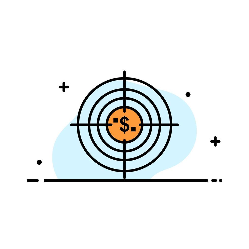 bersaglio scopo attività commerciale denaro contante finanziario fondi a caccia i soldi attività commerciale piatto linea pieno icona vettore bandiera modello