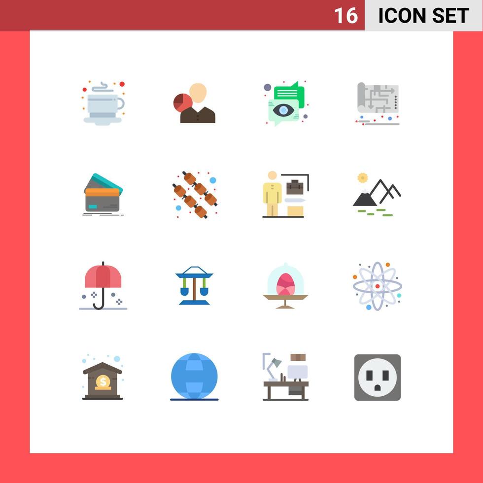impostato di 16 moderno ui icone simboli segni per casa discorso manager occhio Chiacchierare modificabile imballare di creativo vettore design elementi