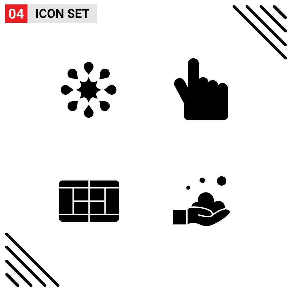 azione vettore icona imballare di 4 linea segni e simboli per solidarietà mano dito Tribunale lavare modificabile vettore design elementi