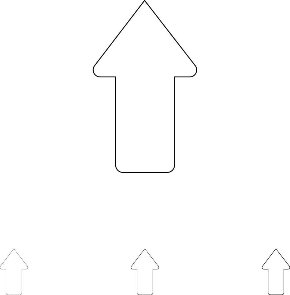 freccia frecce su caricare grassetto e magro nero linea icona impostato vettore