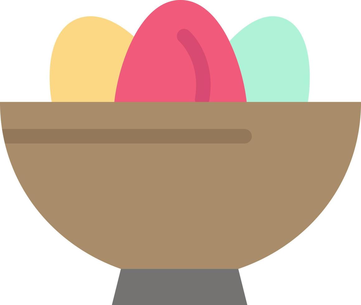 ciotola celebrazione Pasqua uovo nido piatto colore icona vettore icona bandiera modello
