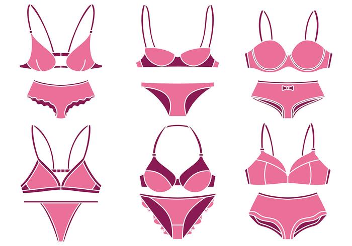 Reggiseno e biancheria intima icone vettoriali