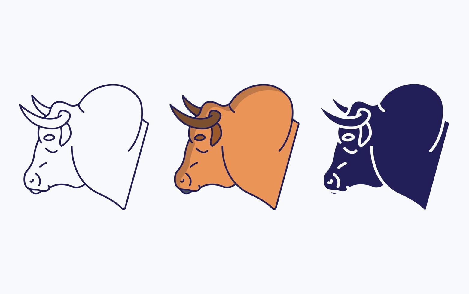 Toro linea e glifo icona, vettore illustrazione