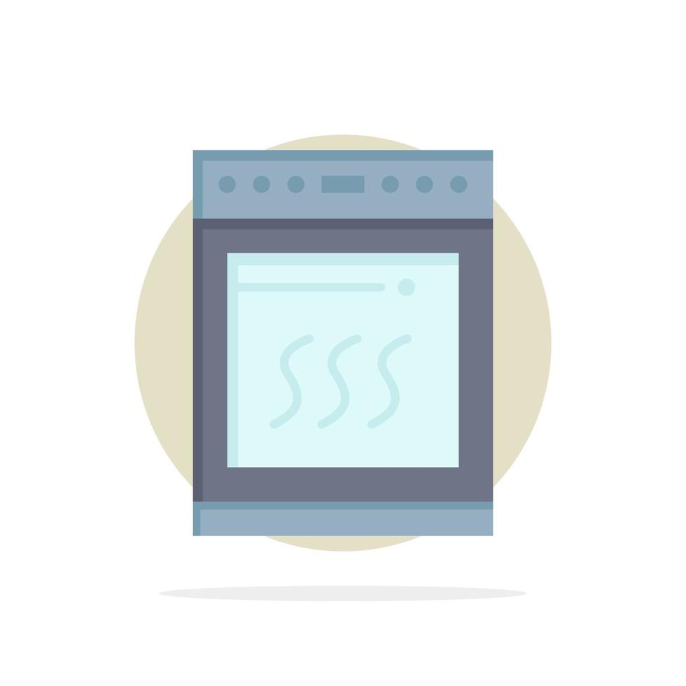 forno cucina microonde cucinando astratto cerchio sfondo piatto colore icona vettore
