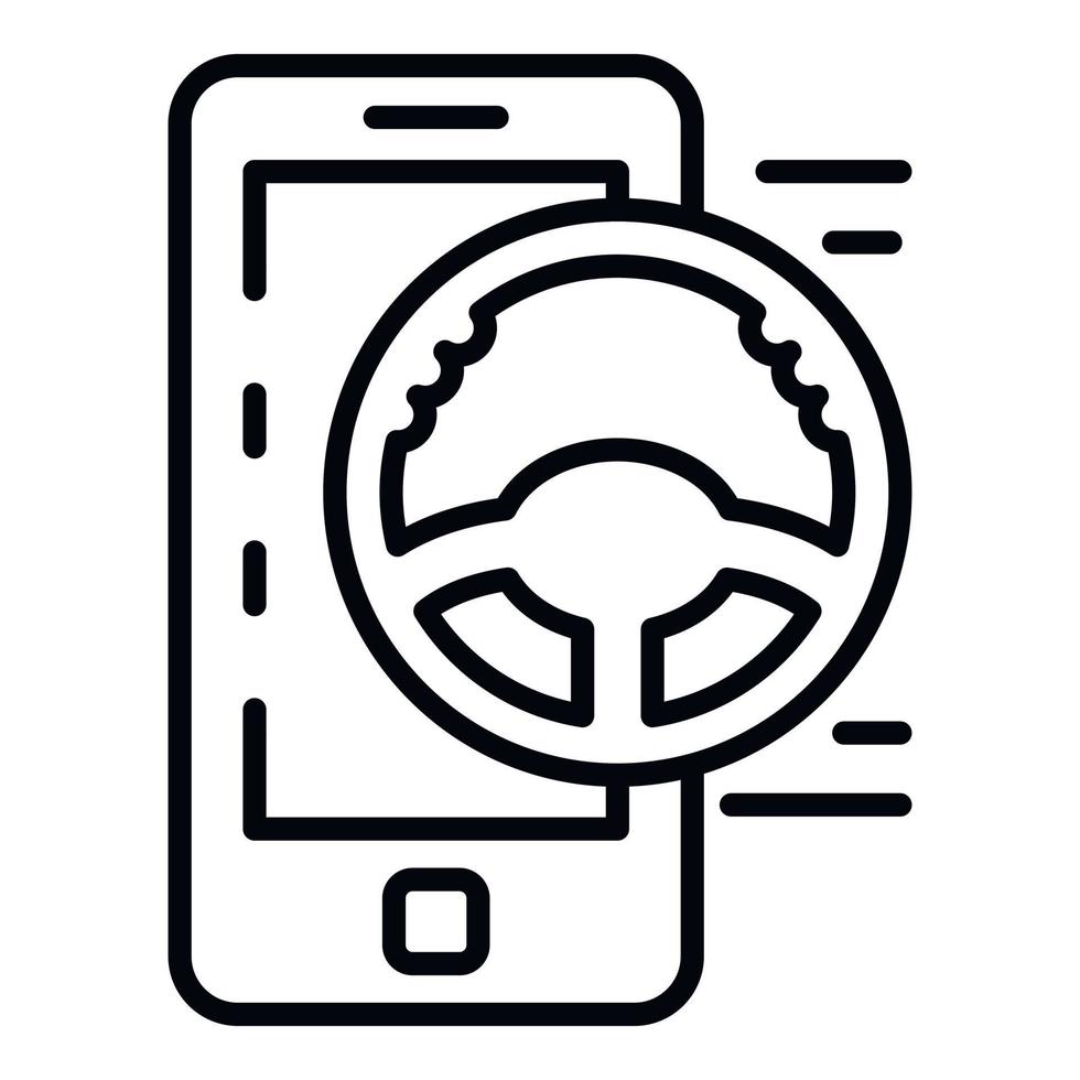 smartphone auto condivisione icona, schema stile vettore