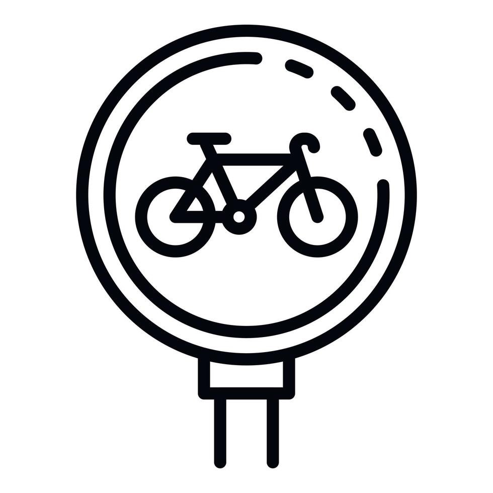 bicicletta strada cartello icona, schema stile vettore