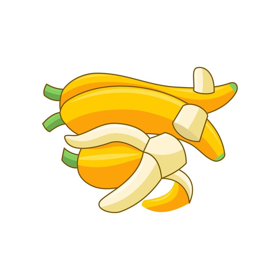 banane, bucce e pezzi di cartone animato vettore