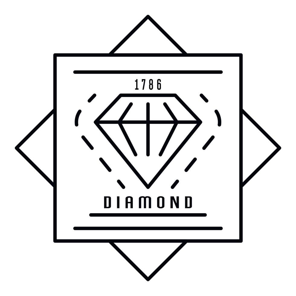 vecchio diamante logo, schema stile vettore