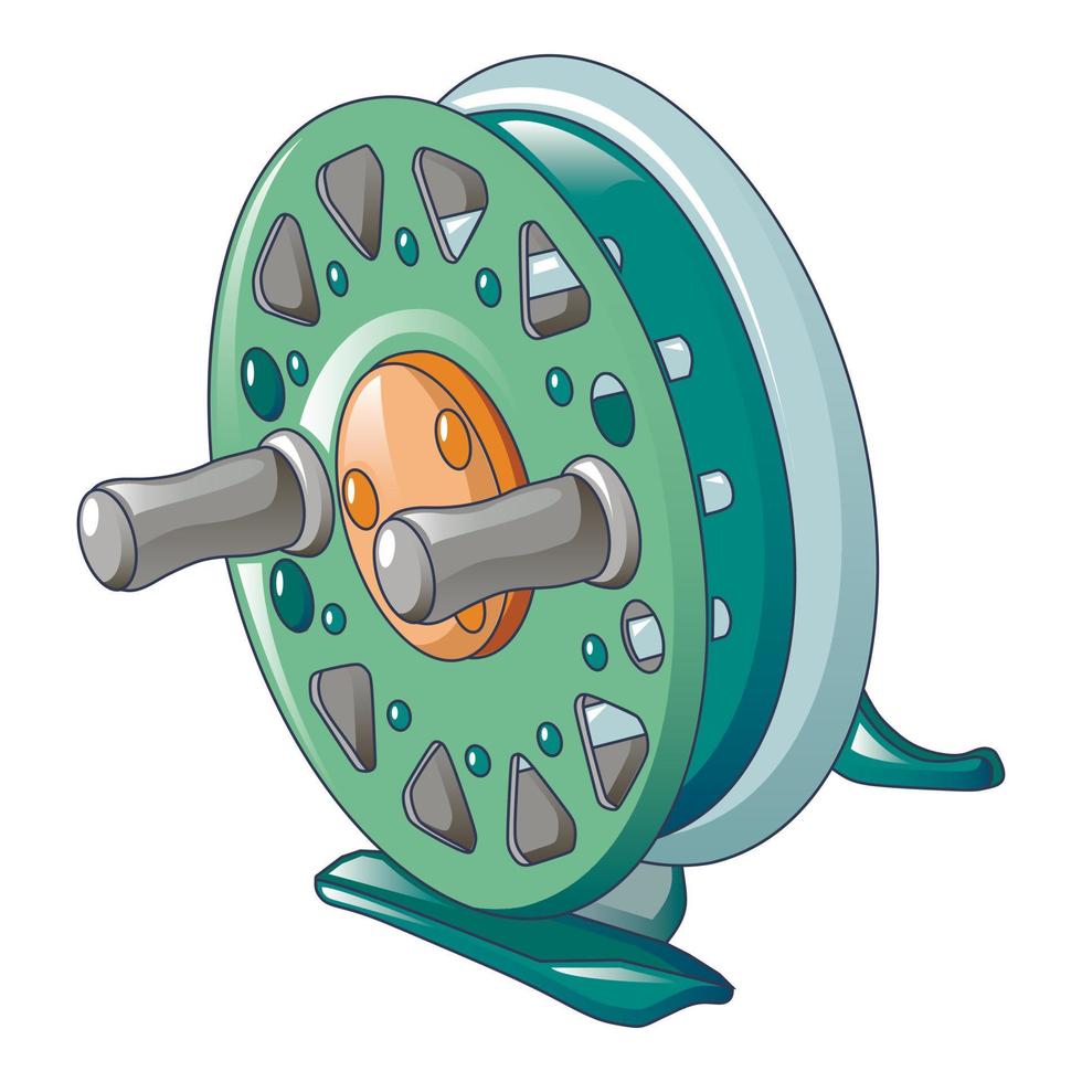 il giro pesca bobina icona, cartone animato stile vettore