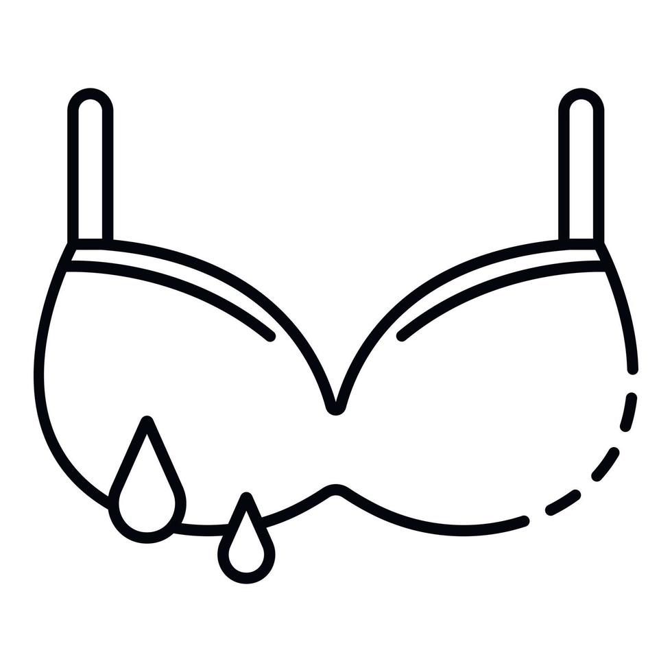 reggiseno latte far cadere icona, schema stile vettore