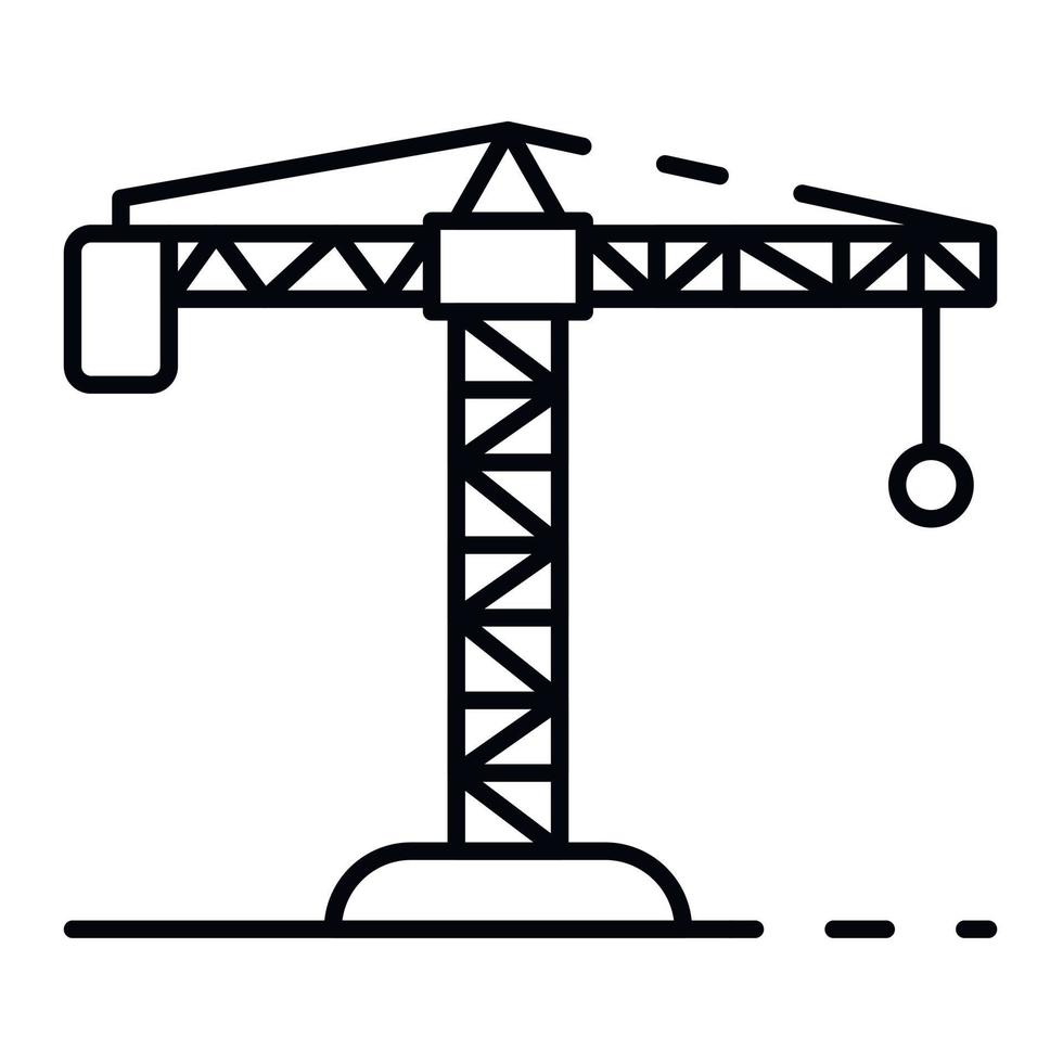 metallo costruzione gru icona, schema stile vettore