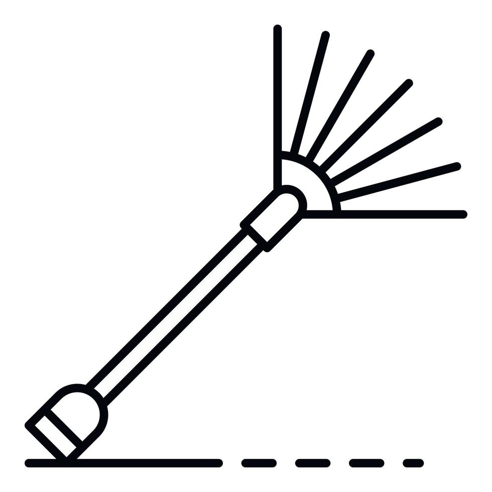 foglia rastrello icona, schema stile vettore