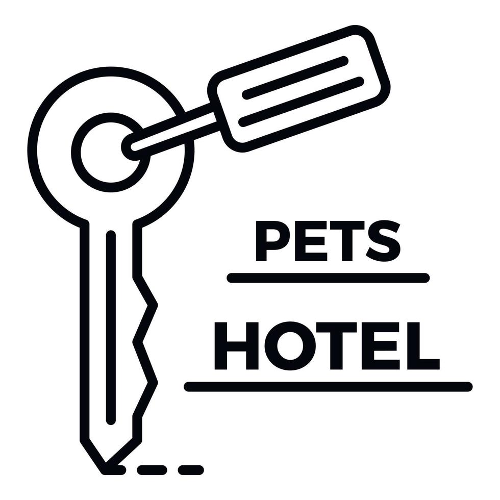 animale domestico Hotel chiave camera logo, schema stile vettore