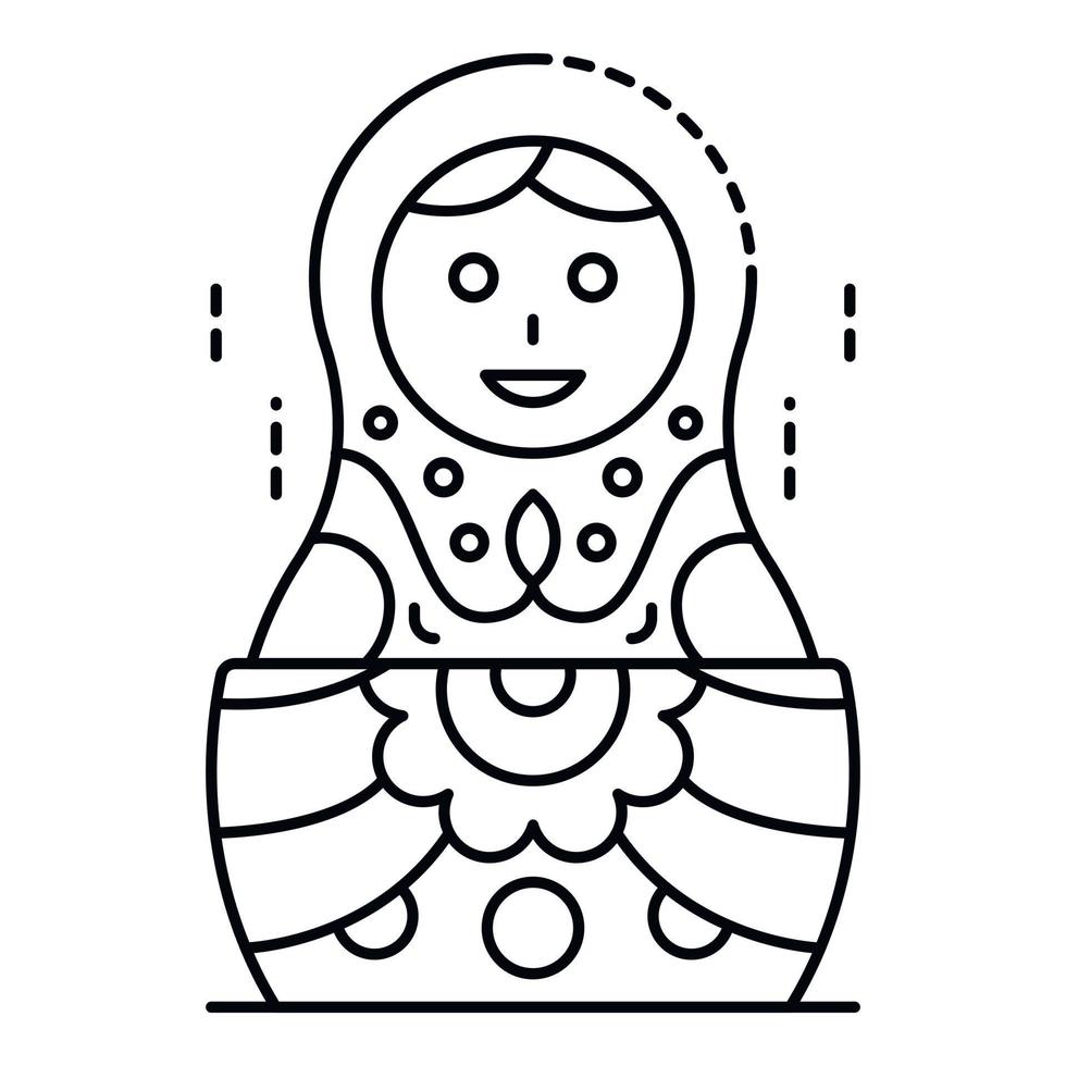 ornamento Nidificazione Bambola icona, schema stile vettore