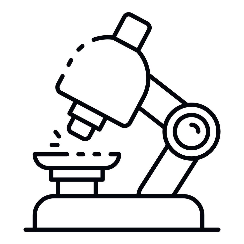 chimica microscopio icona, schema stile vettore