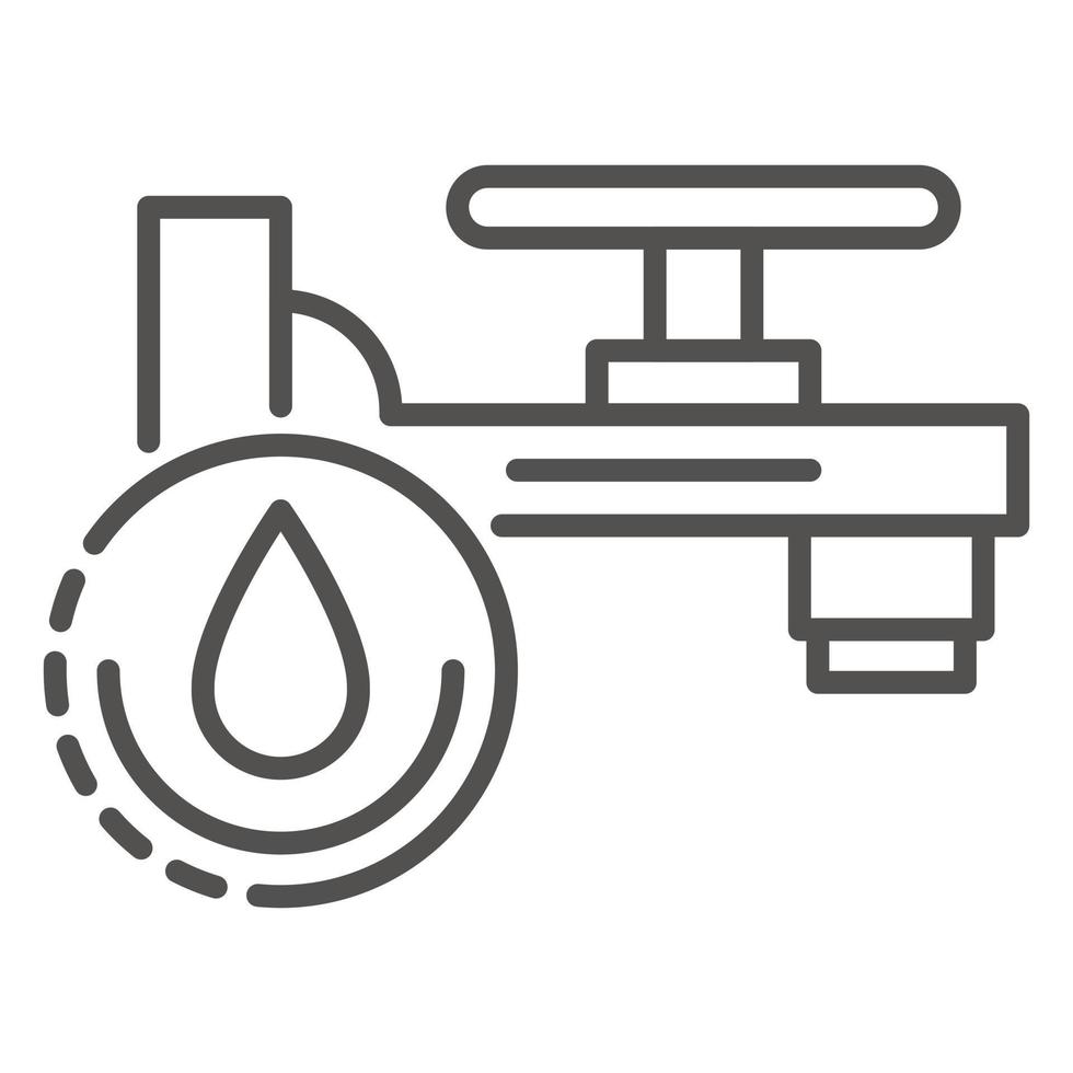 inteligente acqua rubinetto icona, schema stile vettore