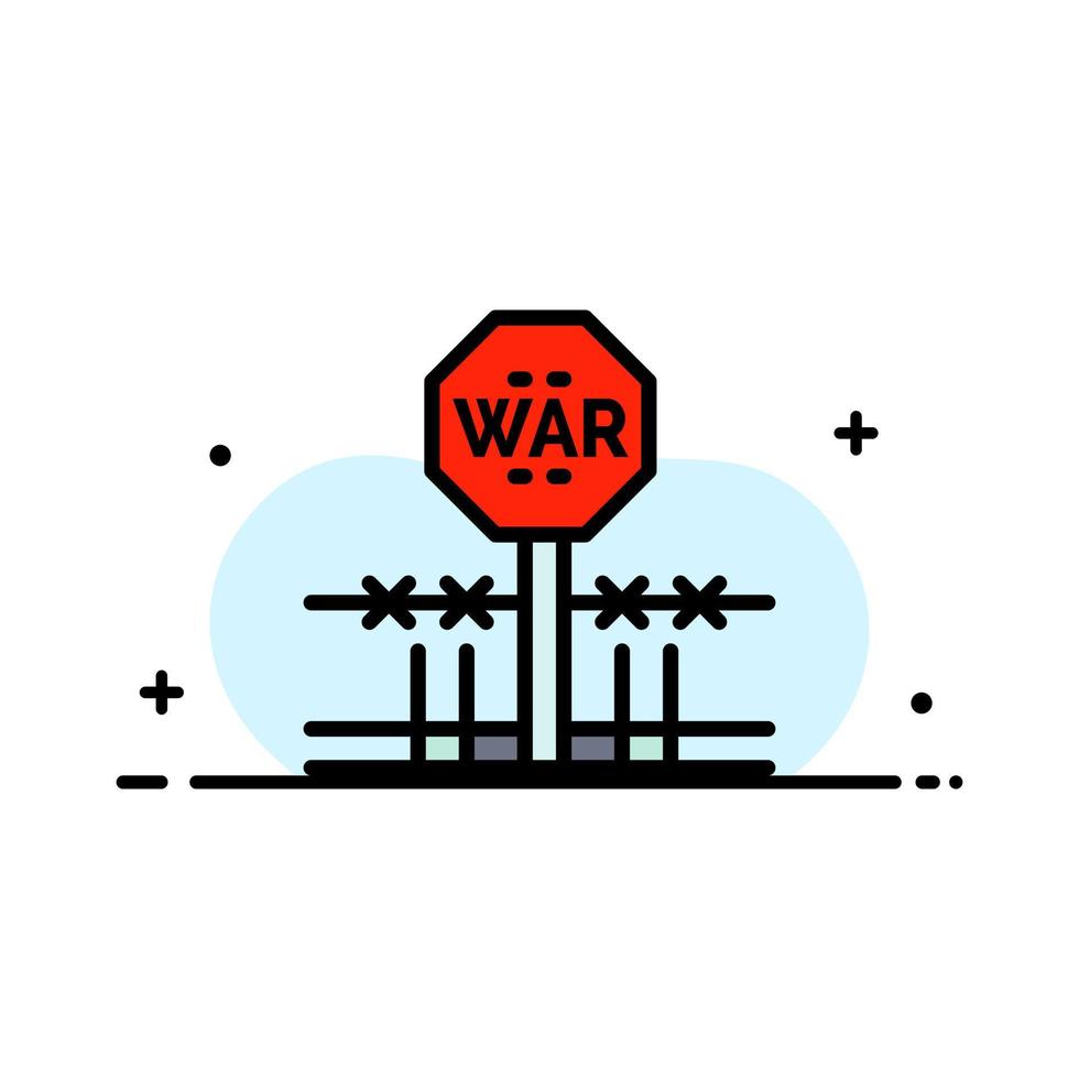 combattere conflitto militare occupazione occupare attività commerciale piatto linea pieno icona vettore bandiera modello
