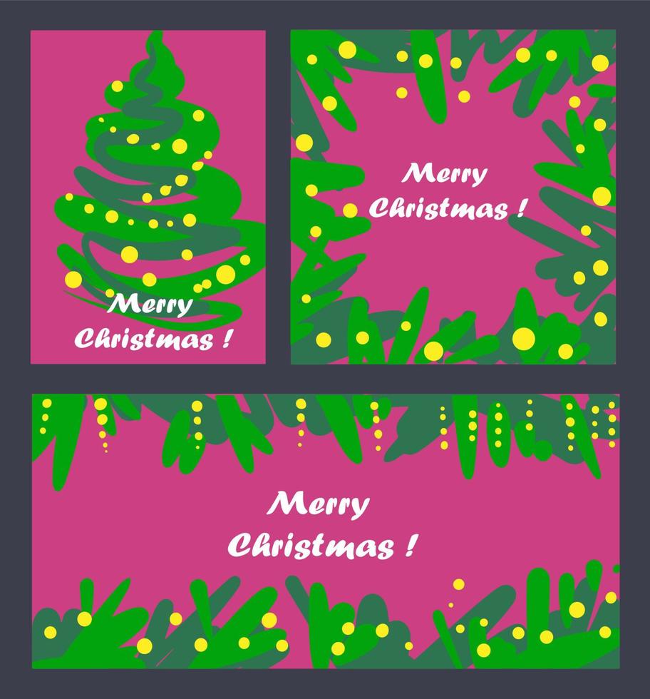 contento vacanze allegro Natale saluto carta piatto design modelli con astratto forme e macchie vettore