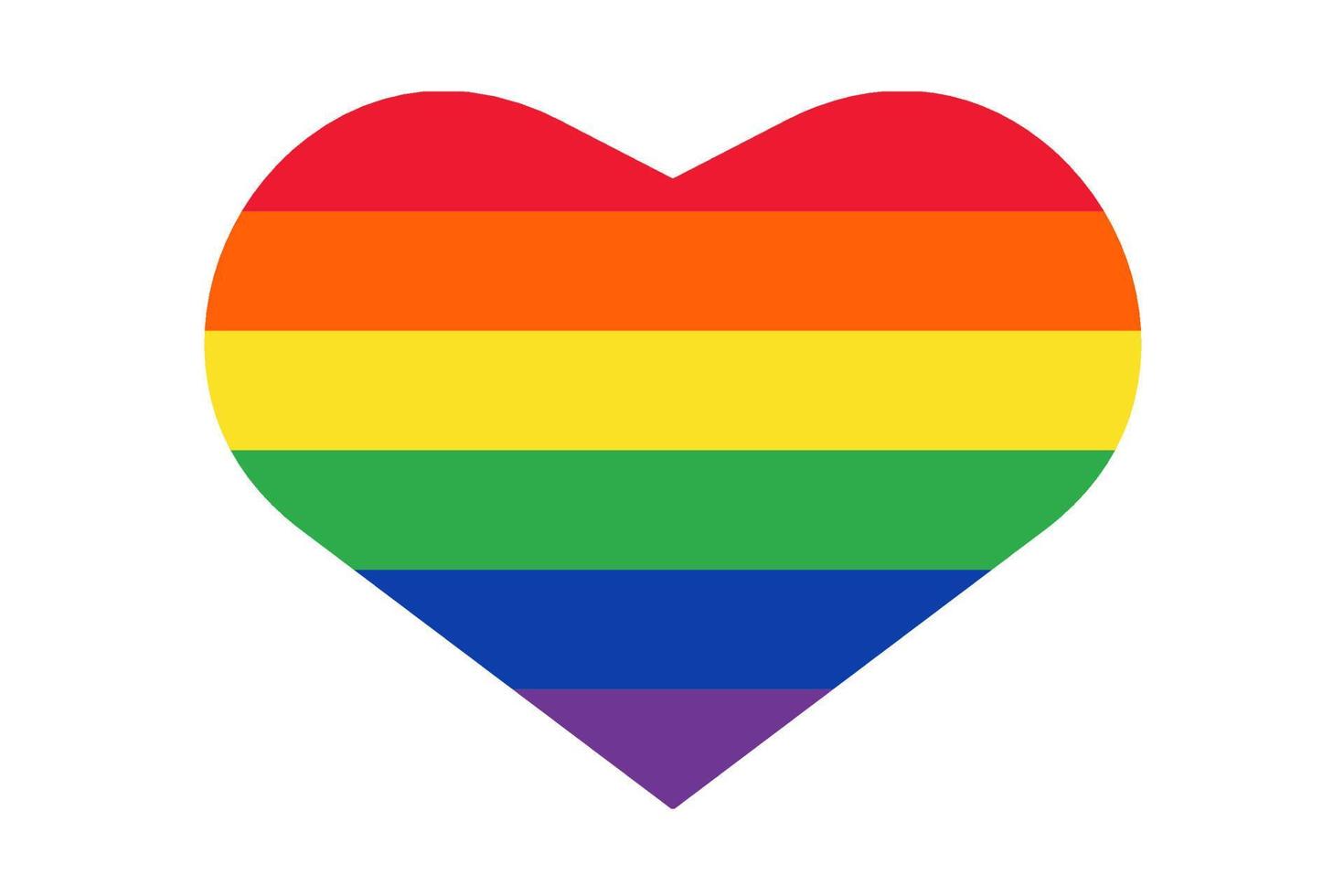 cuore etichetta con colorato lgbt bandiera. vettore cuore etichetta, modello, banalità, emoji icona