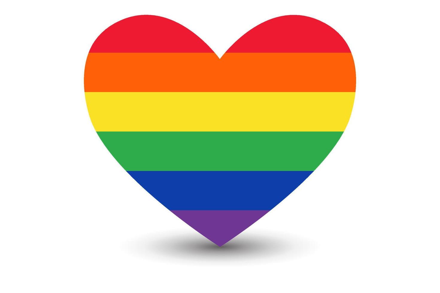 cuore etichetta con colorato lgbt bandiera. vettore cuore etichetta, modello, banalità, emoji icona