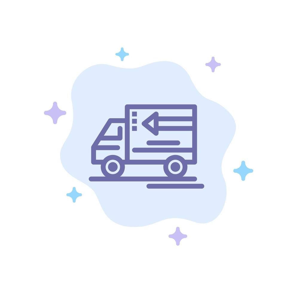 camion consegna merce veicolo blu icona su astratto nube sfondo vettore