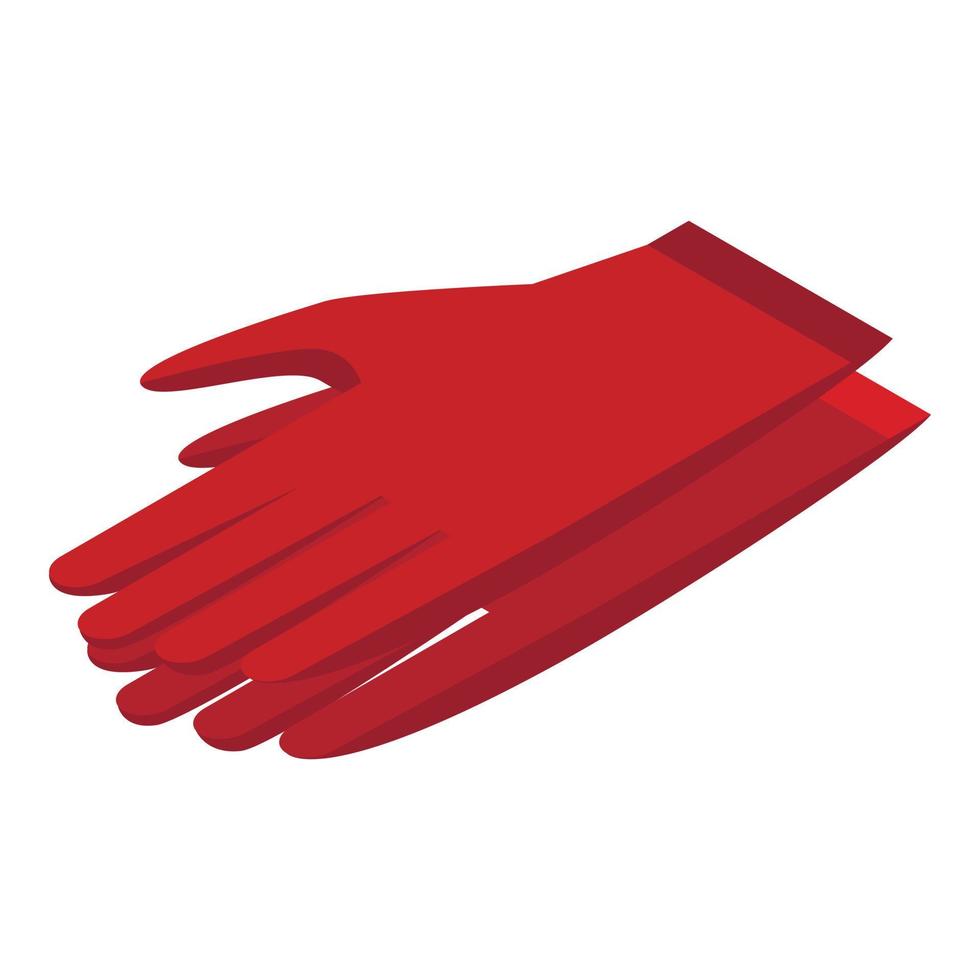 rosso guanti icona, isometrico stile vettore