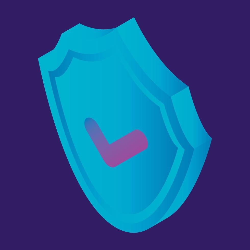 digitale sicurezza scudo icona, isometrico stile vettore