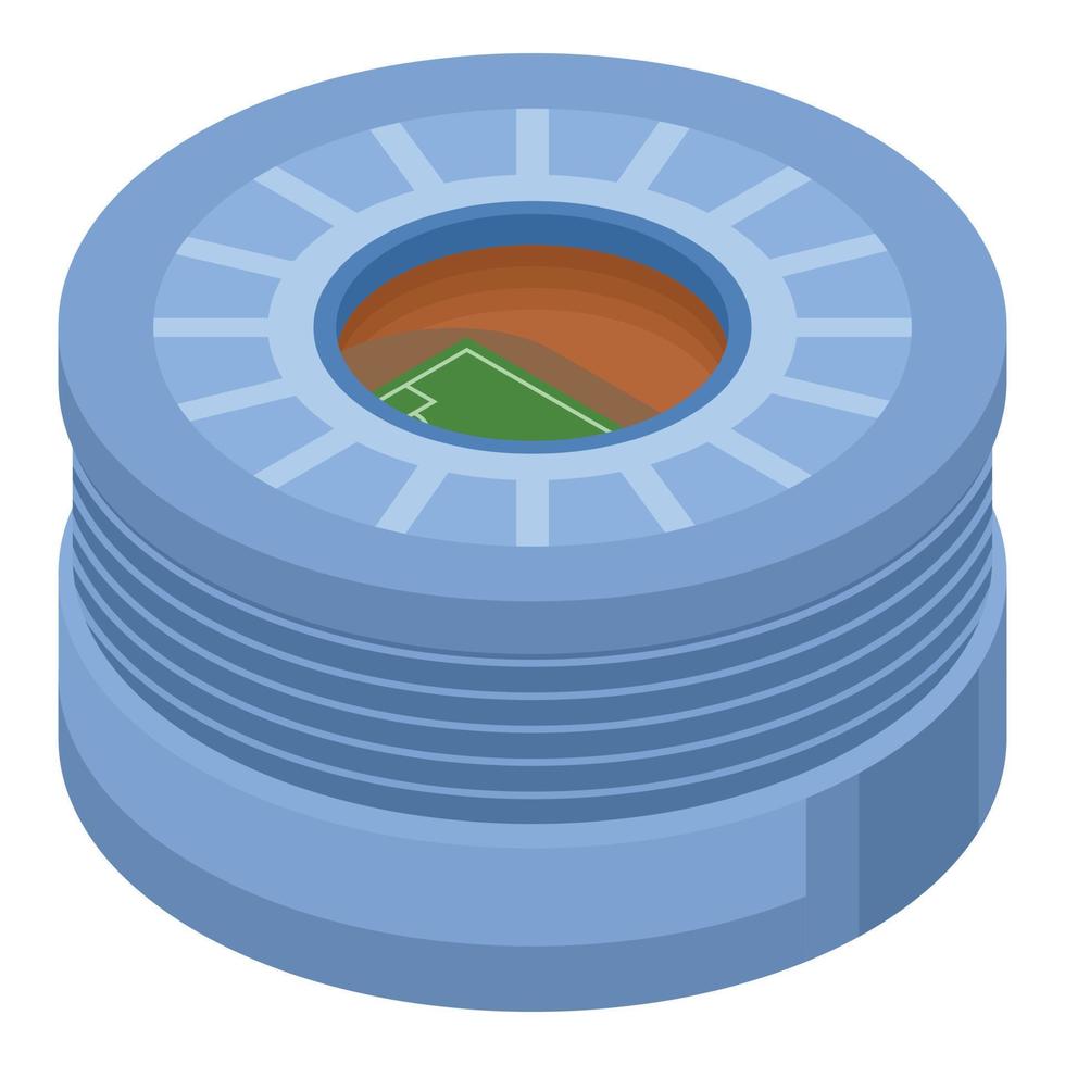 grande calcio arena icona, isometrico stile vettore