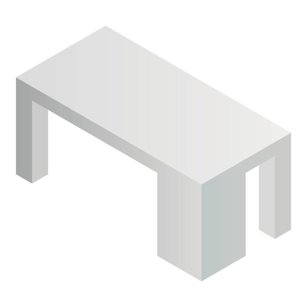 grigio ufficio tavolo icona, isometrico stile vettore