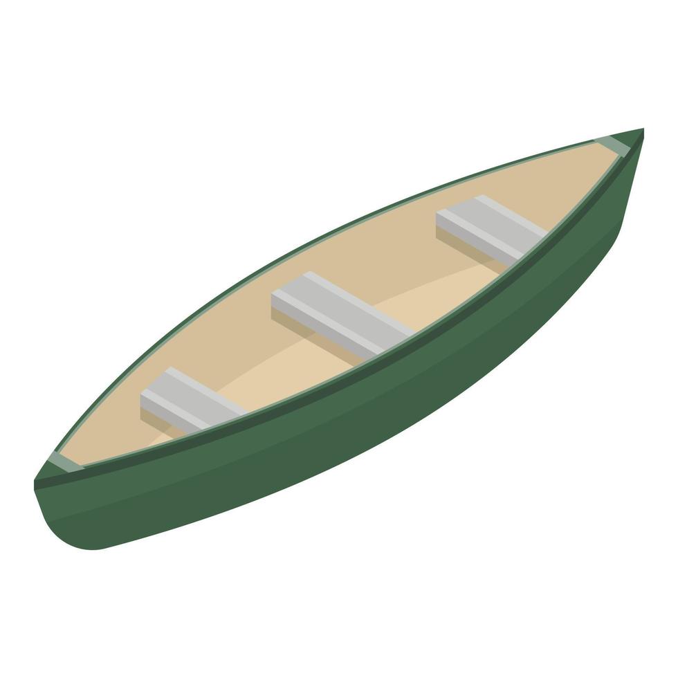 lago legna barca icona, isometrico stile vettore