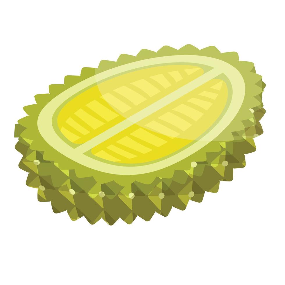 metà durian icona, isometrico stile vettore