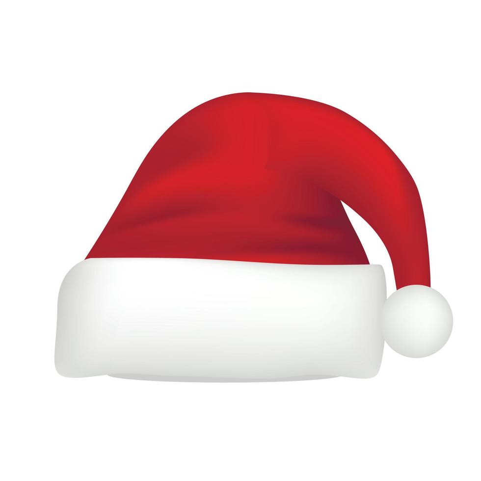 Santa cappello icona, realistico stile vettore