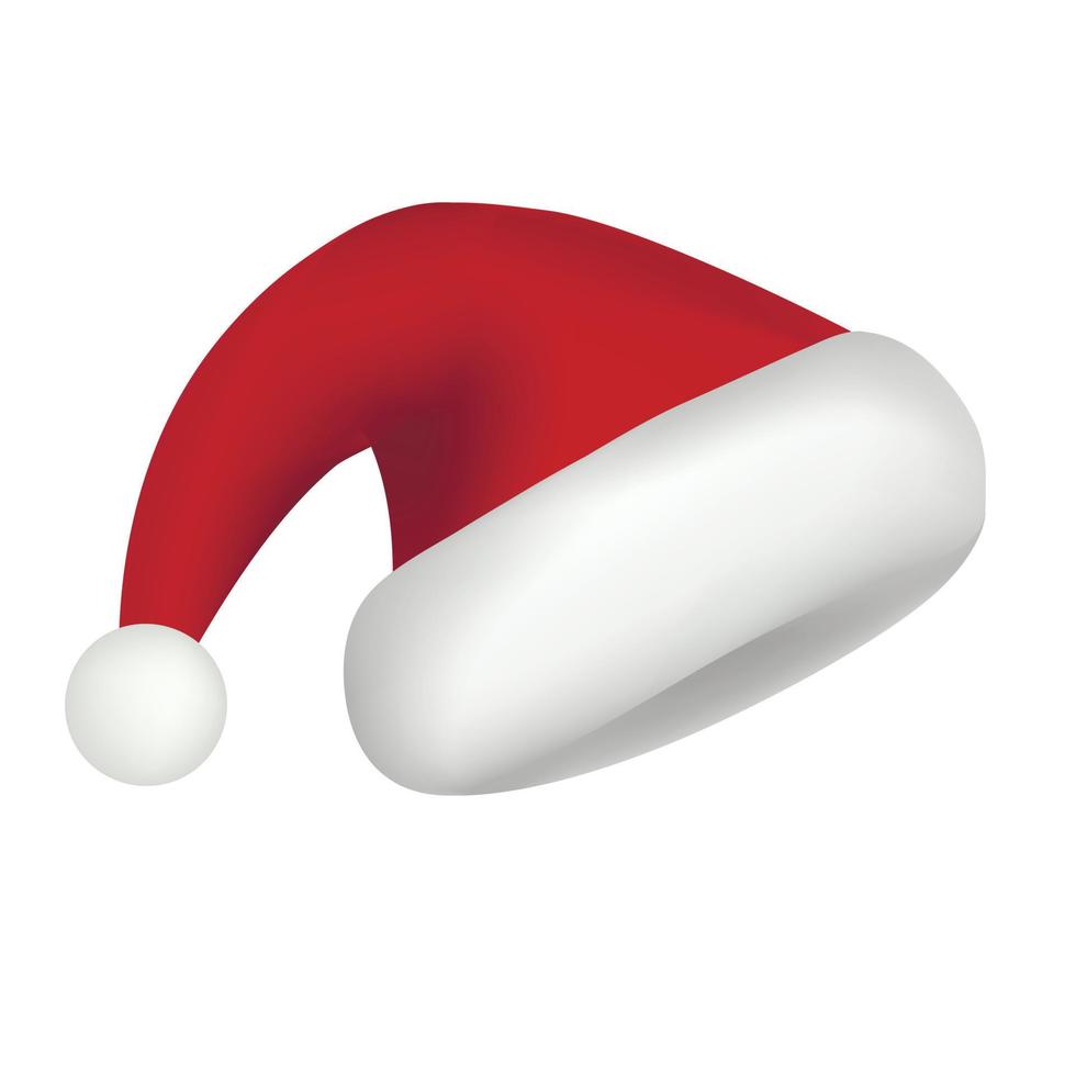 Santa Claus cappello icona, realistico stile vettore