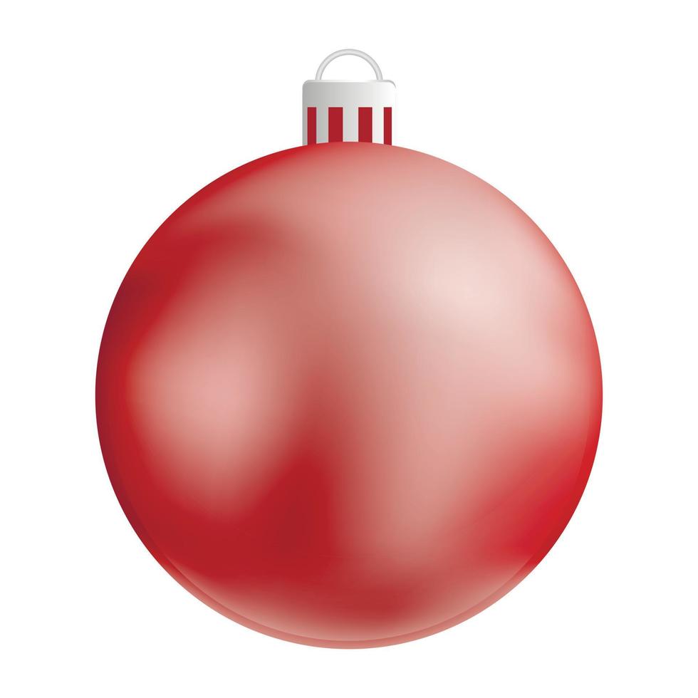 rosso Natale palla icona, realistico stile vettore