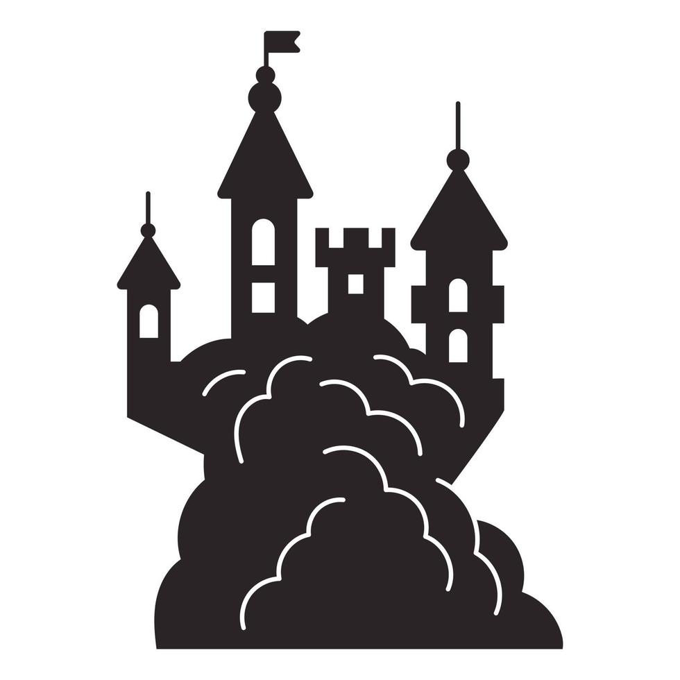 pauroso Halloween castello icona, semplice stile vettore
