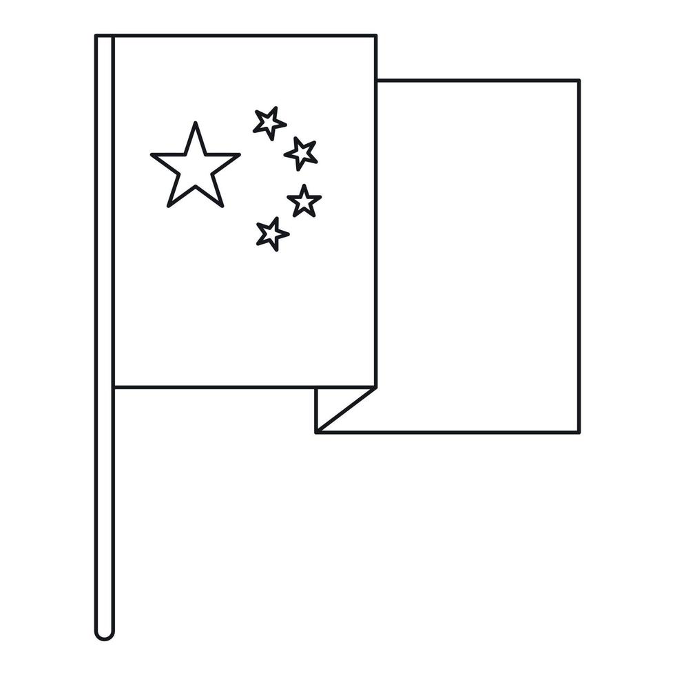 bandiera di Cina icona, schema stile vettore